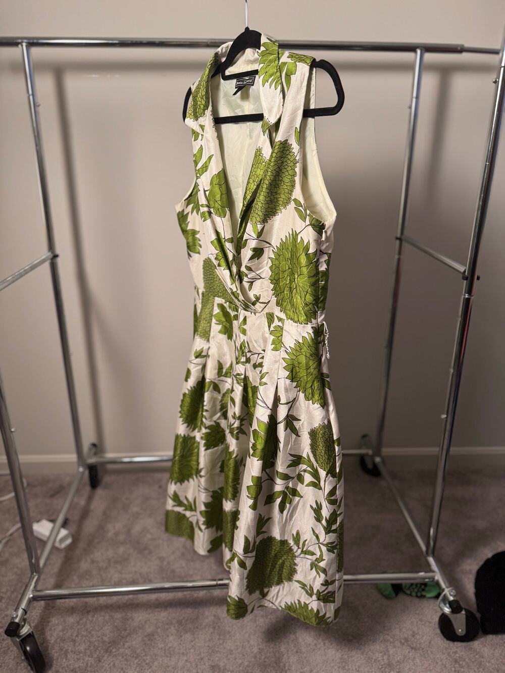 Vintage Jessica Howard Size 16 Green Floral Dress